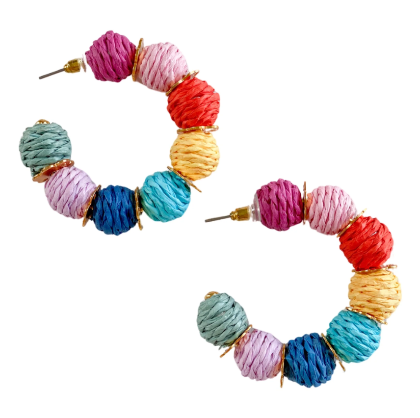 Raffia Hoop Earring - Multicolor