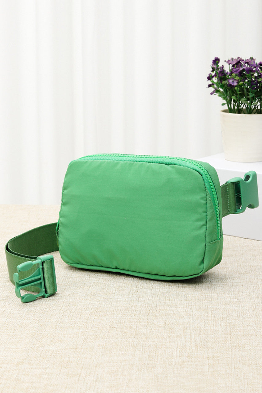 Green Solid Belt Bag