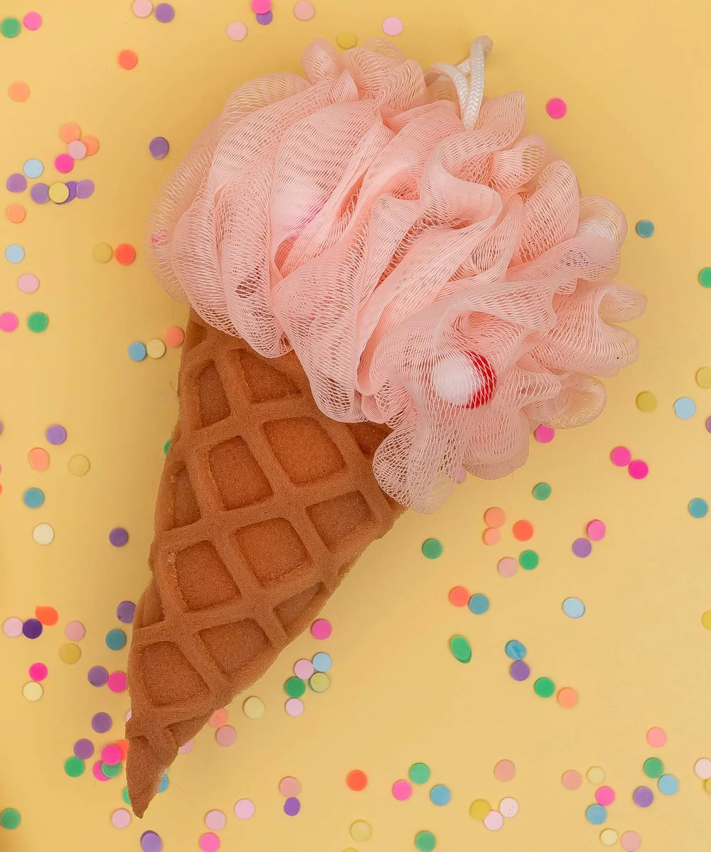 Bath Pouf/Sponge-Ice Cream - Pink