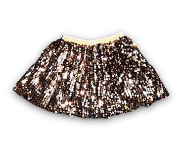A black and gold sequin tutu for kids/youth sizes.