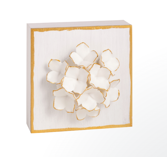 White Flower Plaque