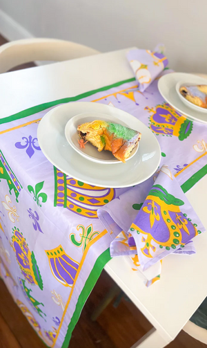 Mardi Gras Crown Table Runner Lavender