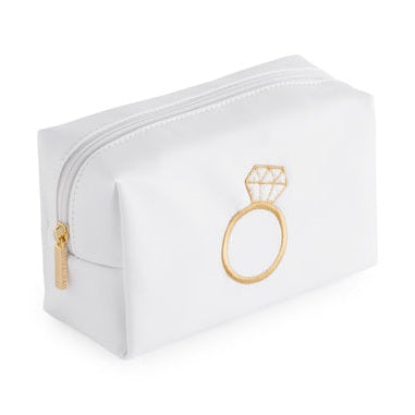 Bling Ring Zip Pouch- White