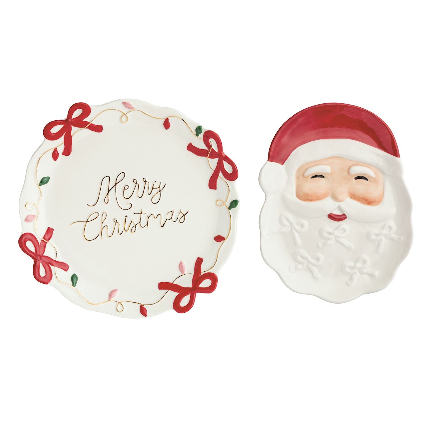 Santa Bow Platter Set