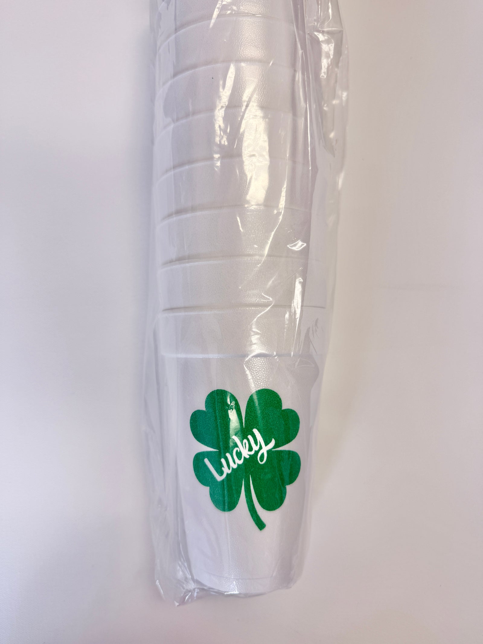 Lucky Clover Styrofoam Cups