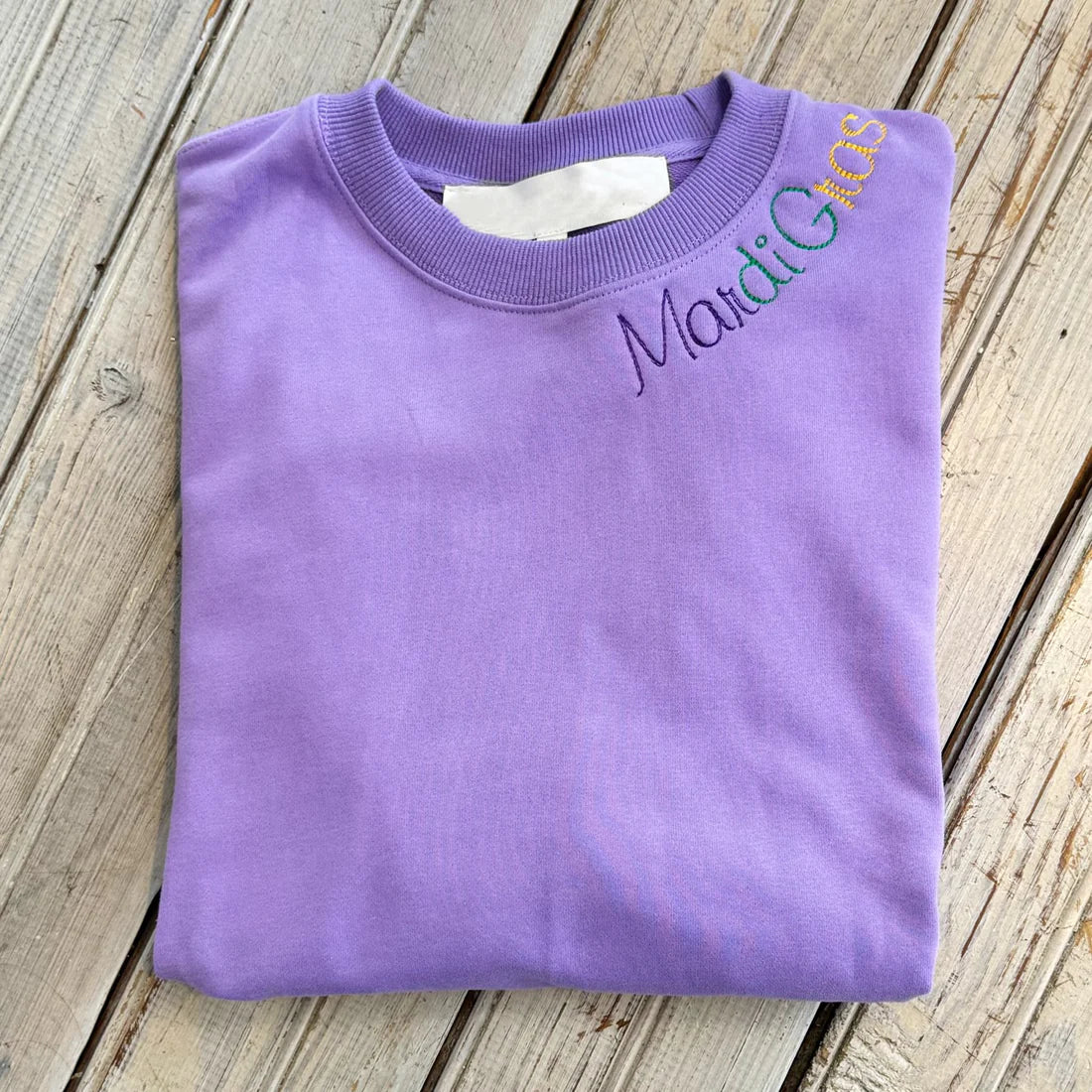 Mardi Gras Collar Lavender Sweatshirt