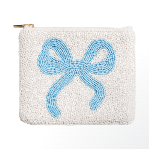 Blue Bow Beaded Case