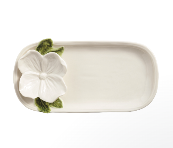 White Flower Everything Plate