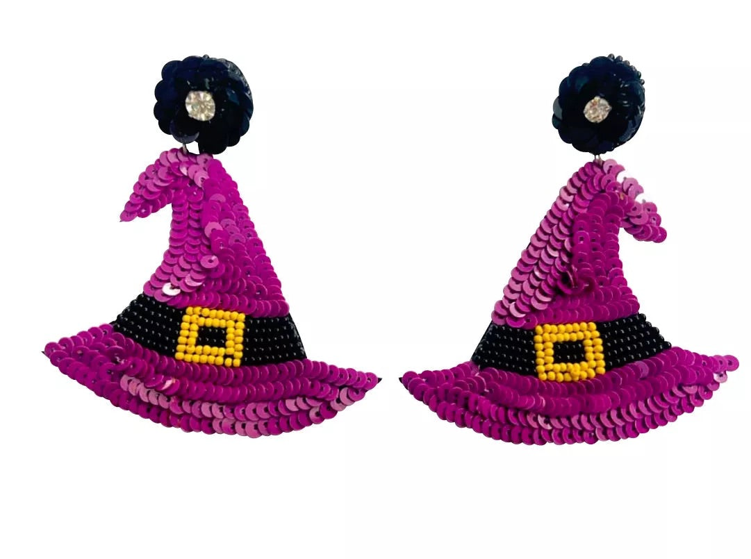 Halloween Statement Witch Hat Earrings