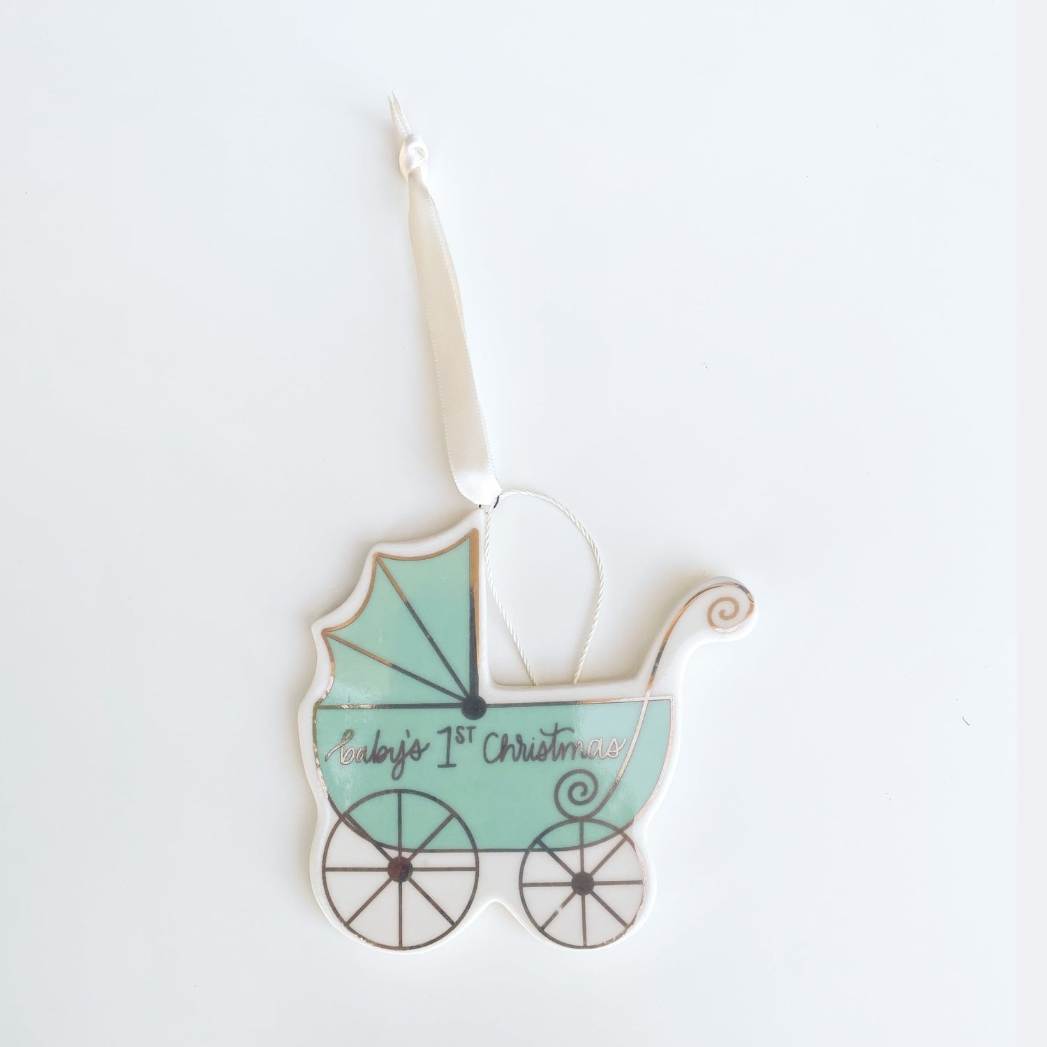 Ornament Baby's First Carriage Teal