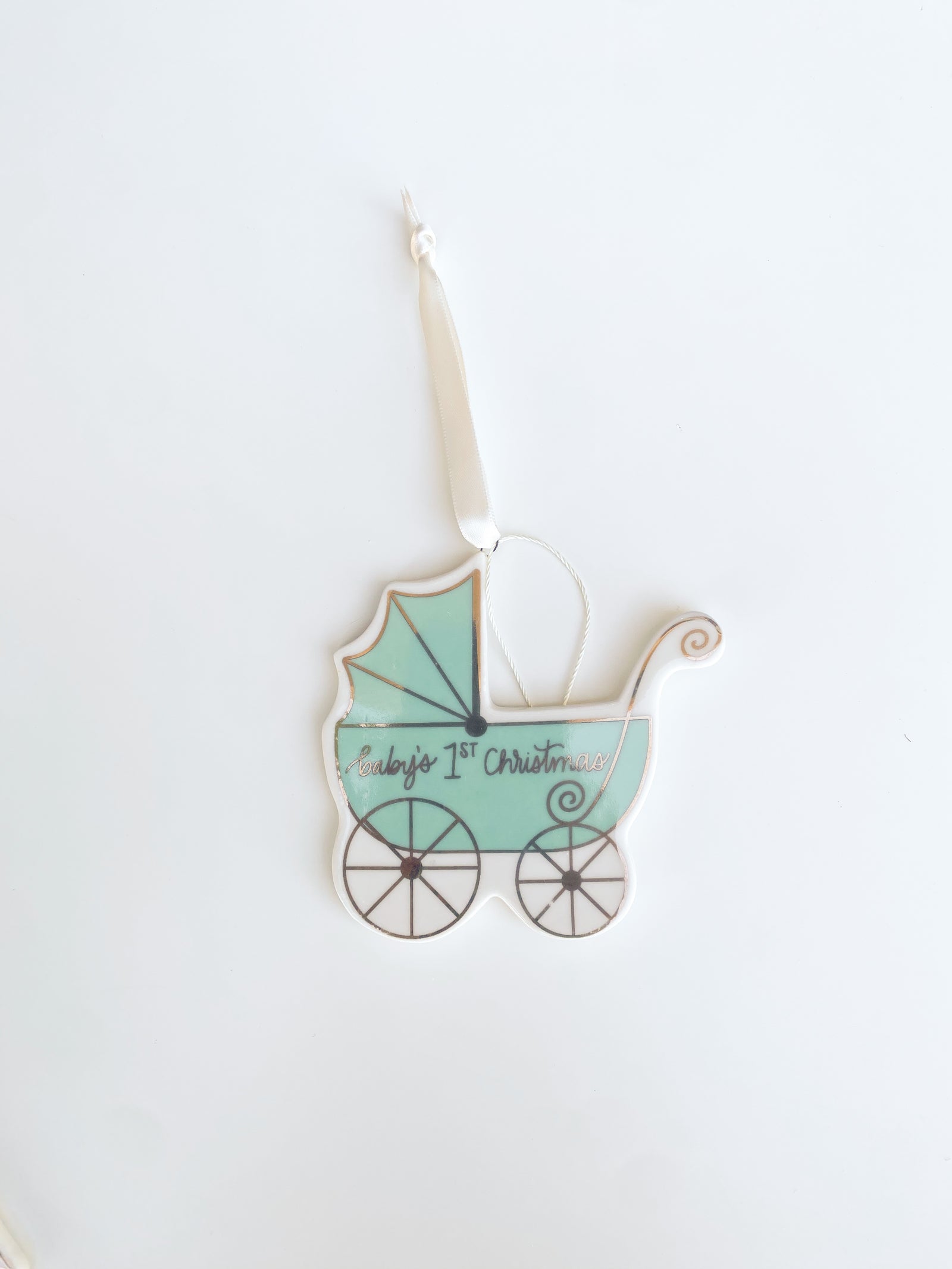 Ornament Baby's First Carriage Teal