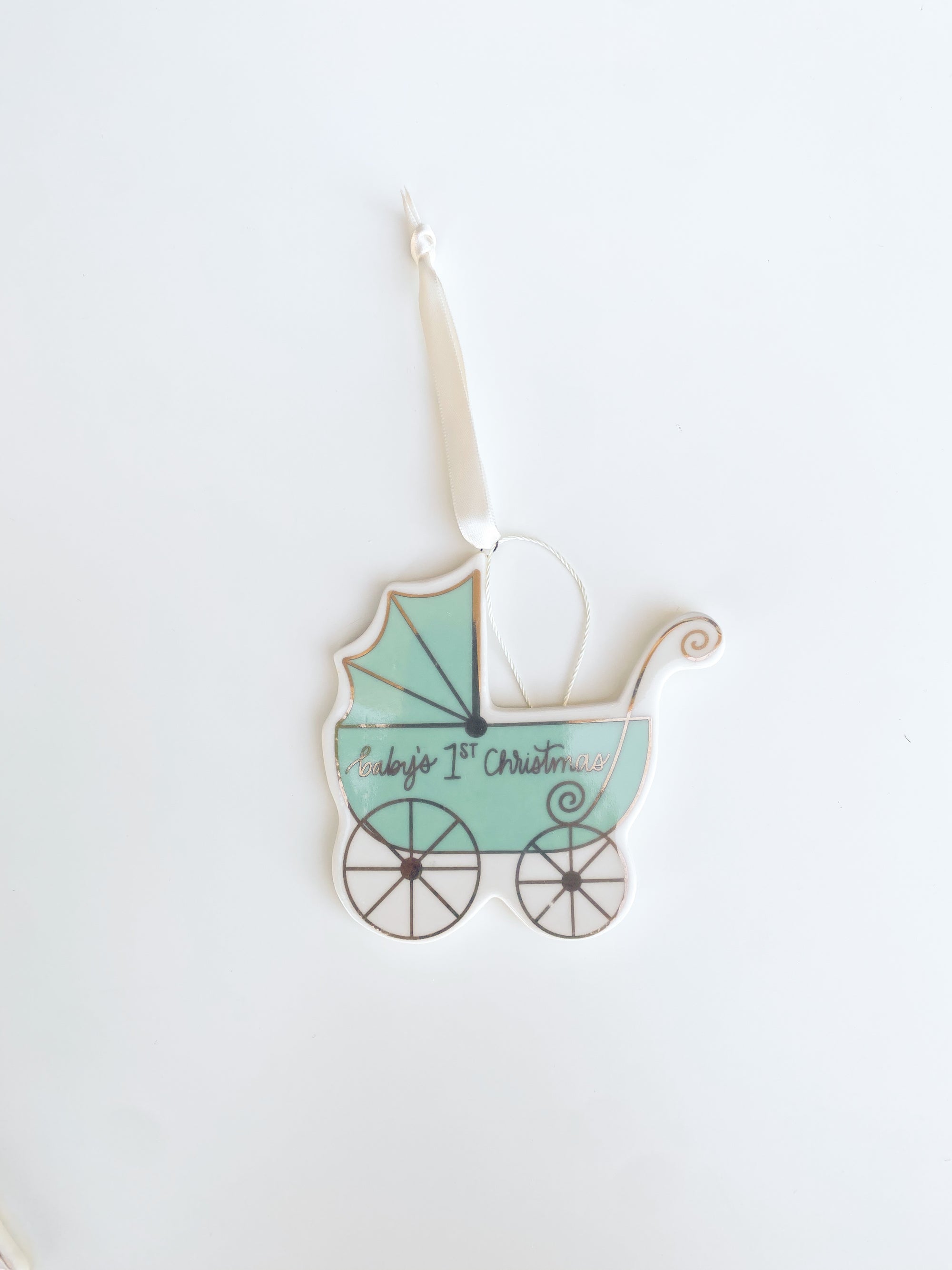 Ornament Baby's First Carriage Teal