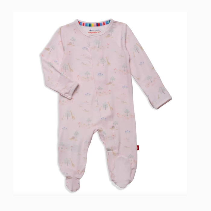 Pink Serene Safari Footie (FINAL SALE)