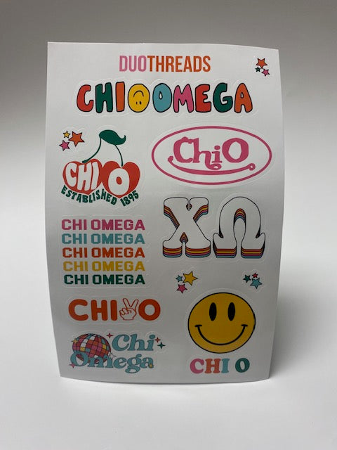 Chi Omega Sticker Sheet (FINAL SALE)