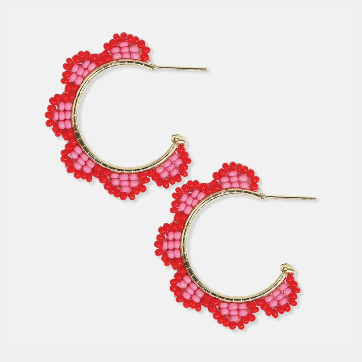Luna Beaded Scallop Hoop Tomato