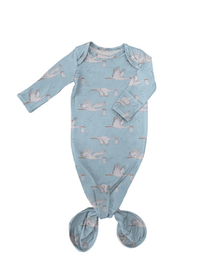 Blue Stork Gown- 0-3m