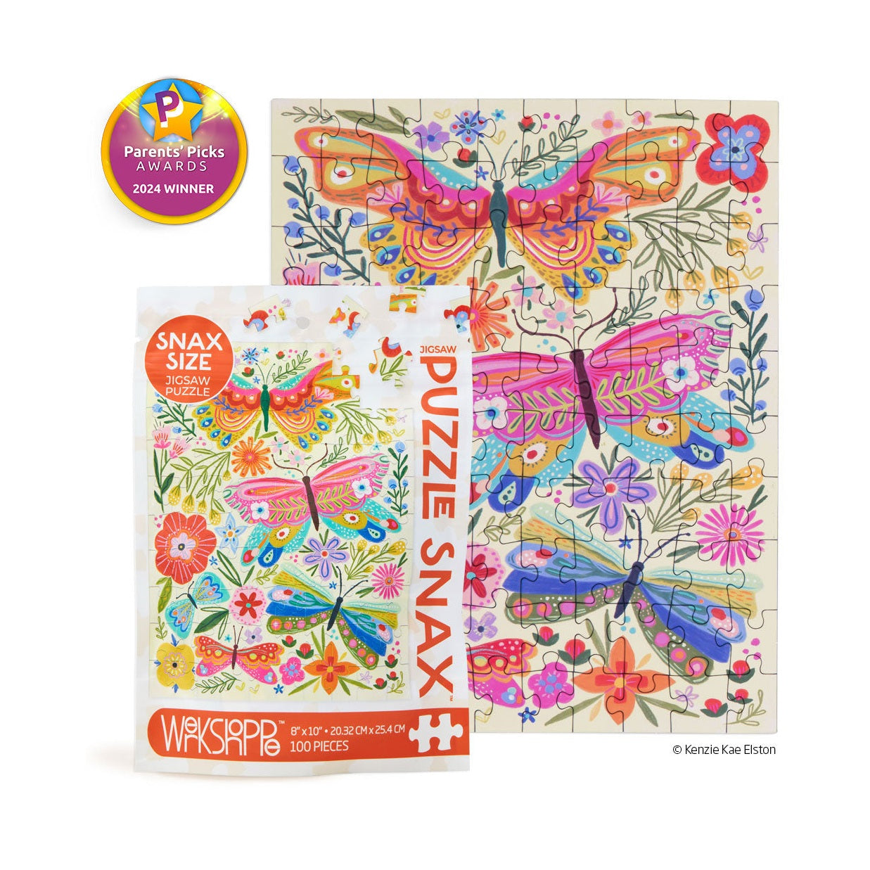 Puzzle Snax 100pc- Butterfly Floral
