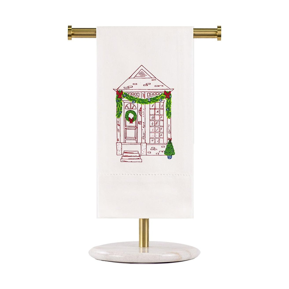 Christmas House Hemstitch Hand Towel