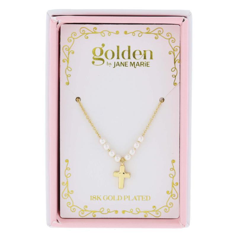 Mini Pearls and Cross Necklace