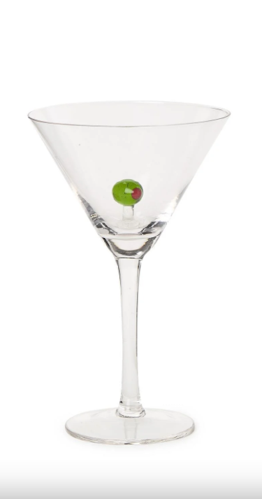 Martini Glass w/Olive