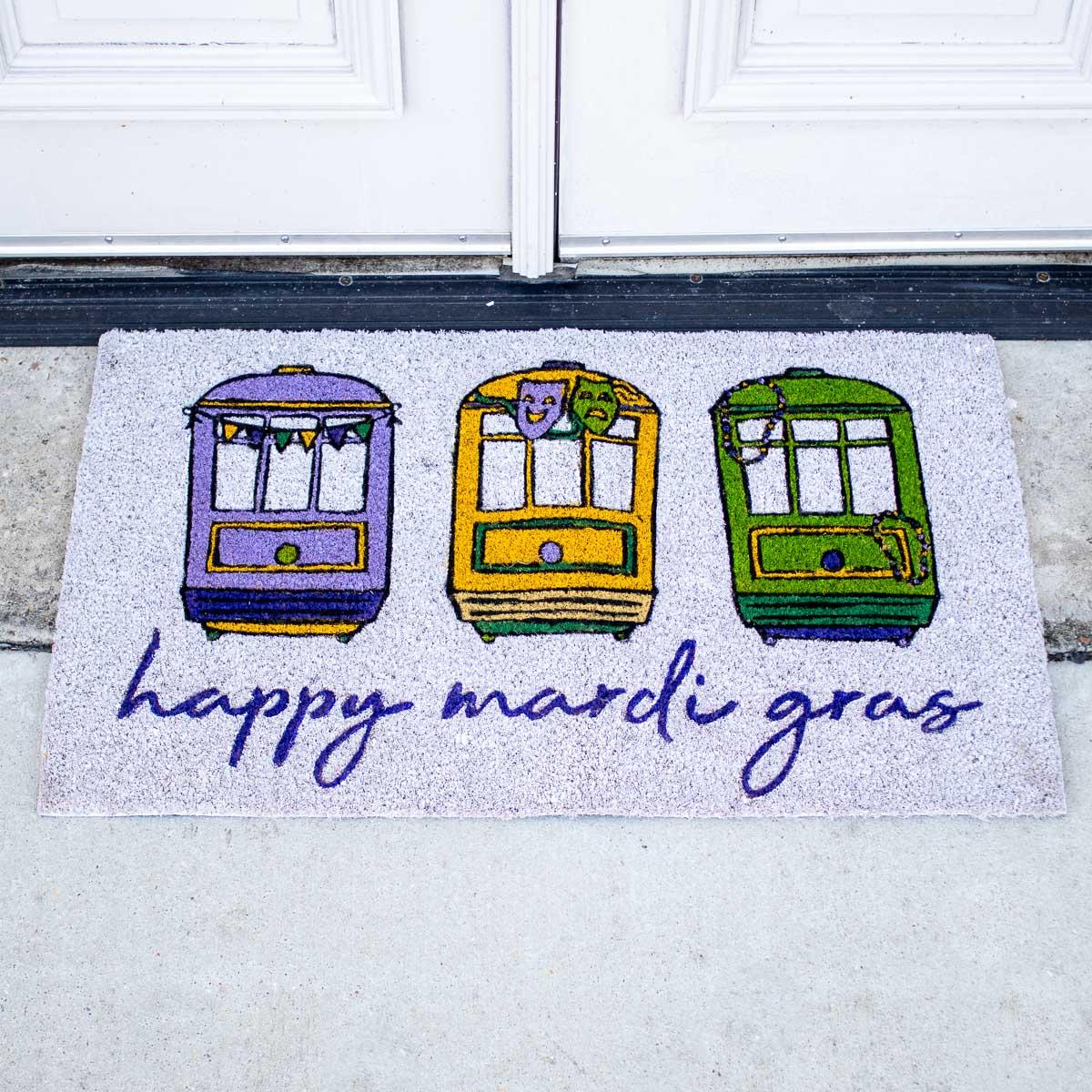 Mardi Gras Streetcar Doormat