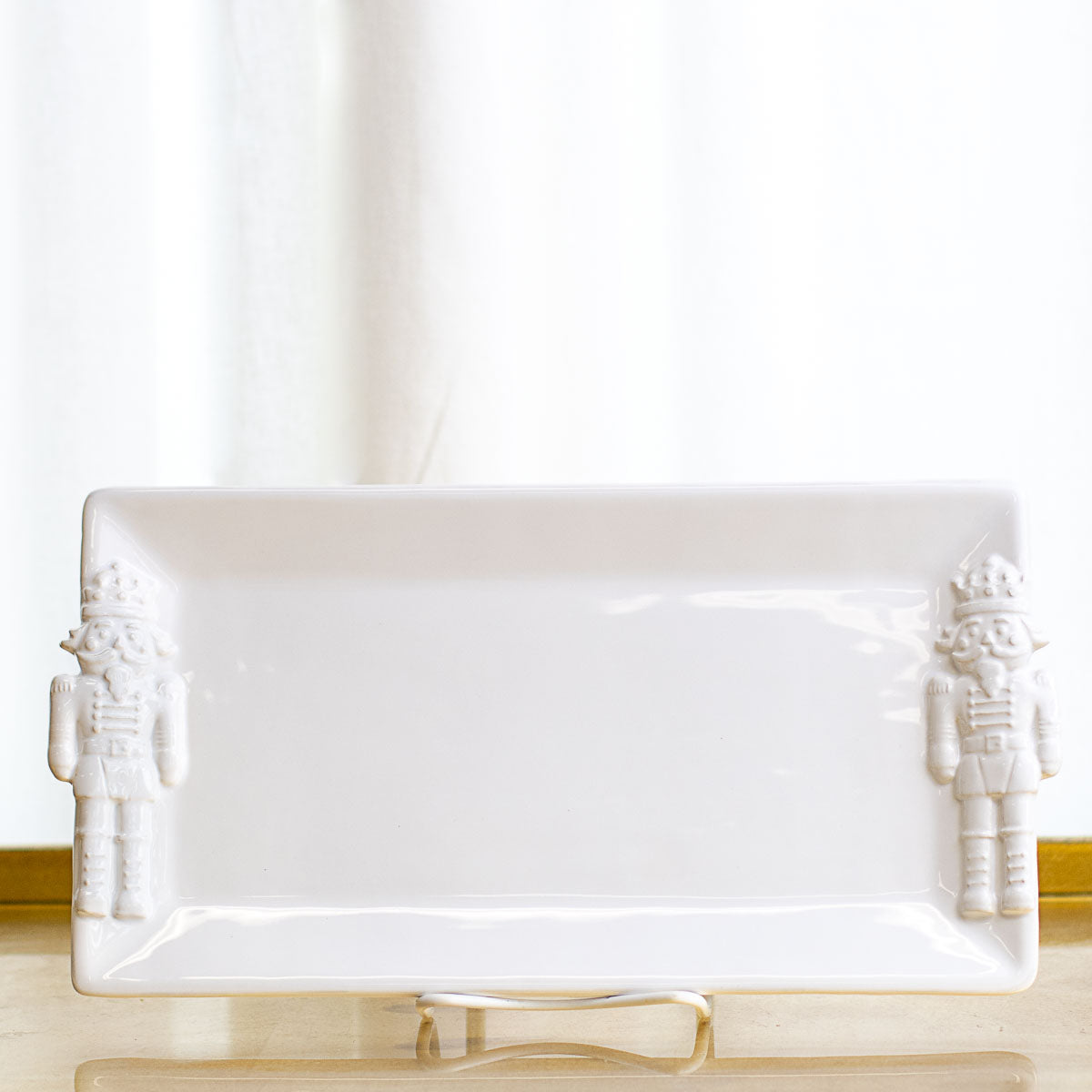 White Nutcracker Rectangle Platter