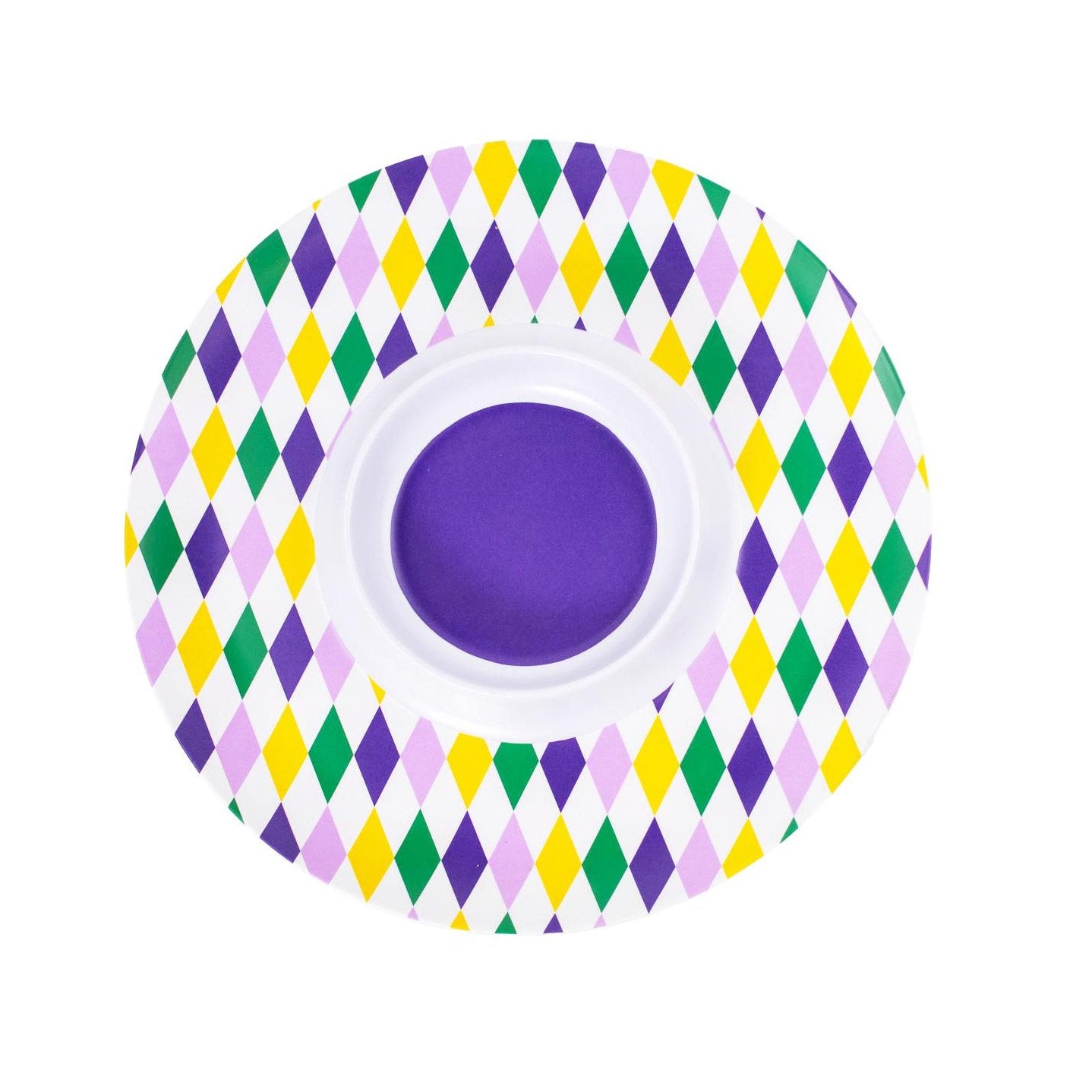 Mardi Gras Harlequin Melamine Chip & Dip
