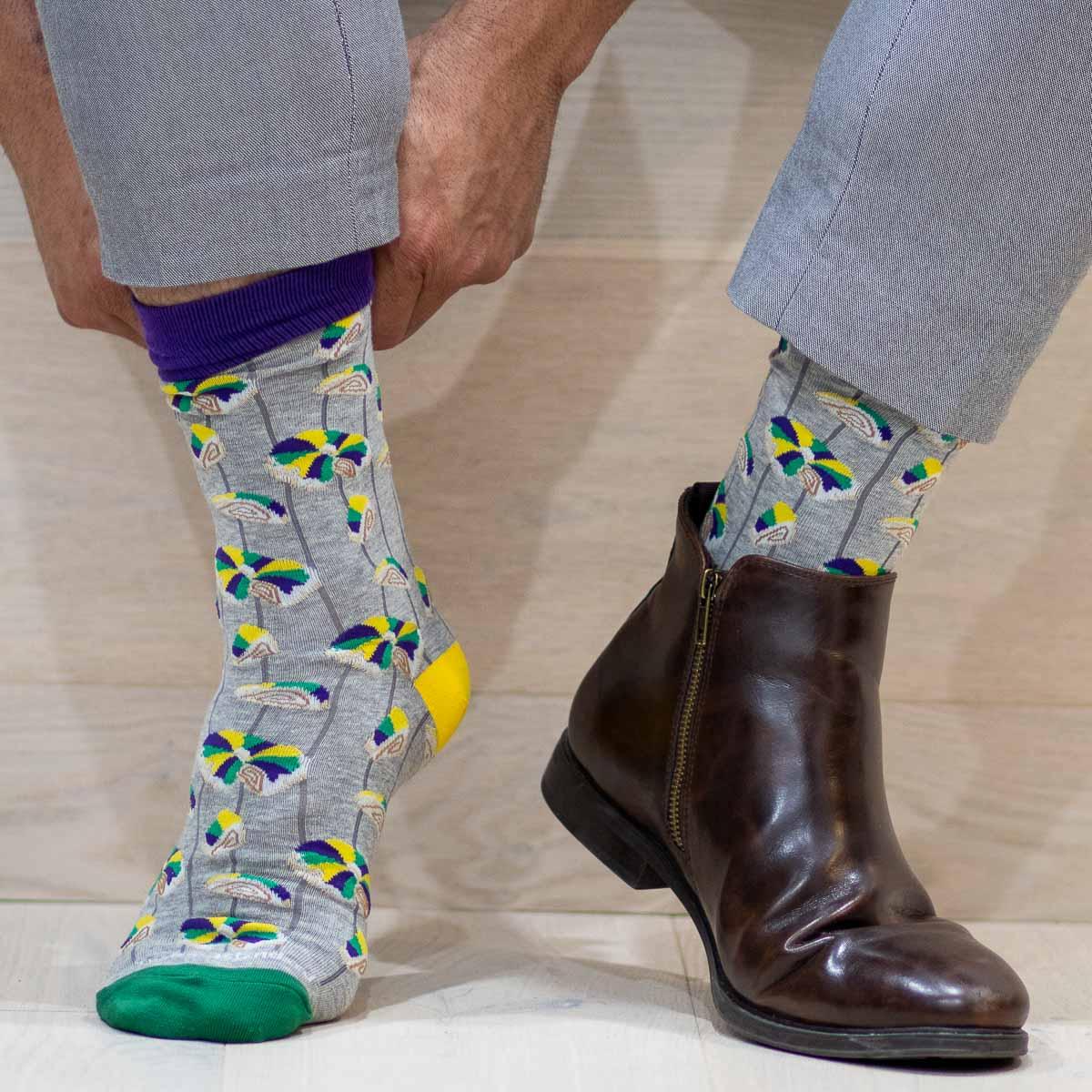 Men Socks - Here for the King Cake