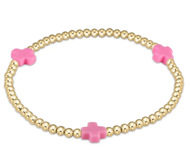 Cross Gold Bead 3mm Bracelet
