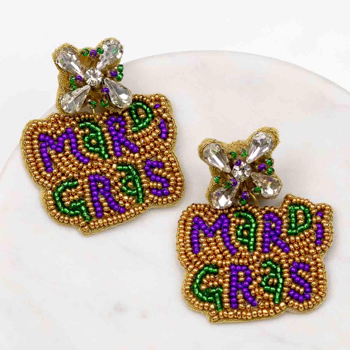 Canal St Mardi Gras Earring