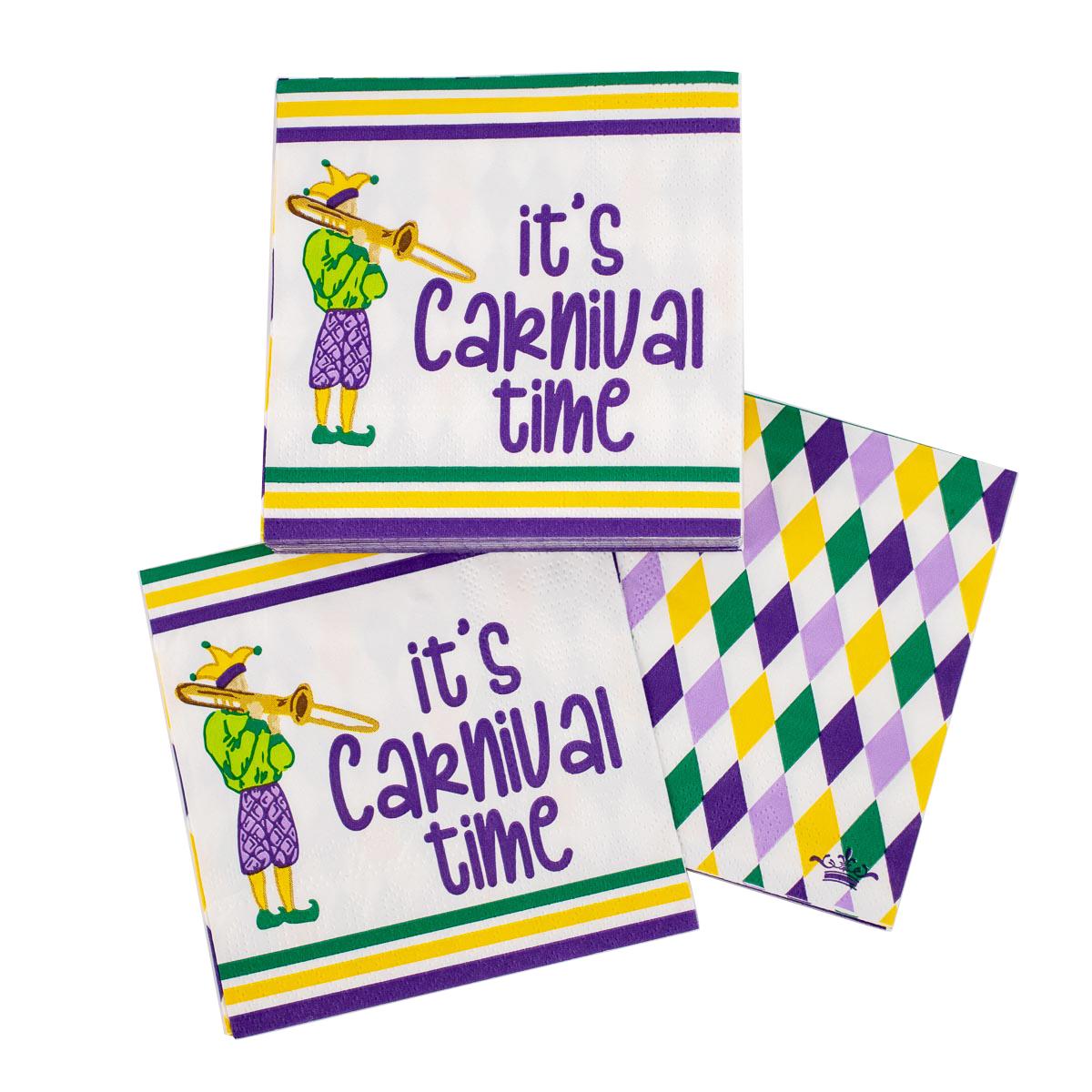 It's Carnival Time Cocktail Napkin (set of 20)