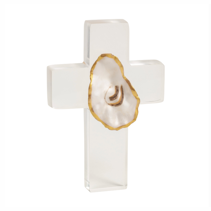 Resin Oyster Shell Cross
