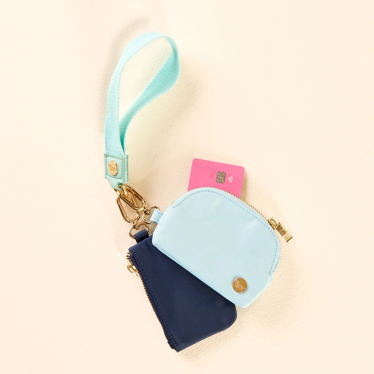 Duo Pouch Wristlet- Aqua