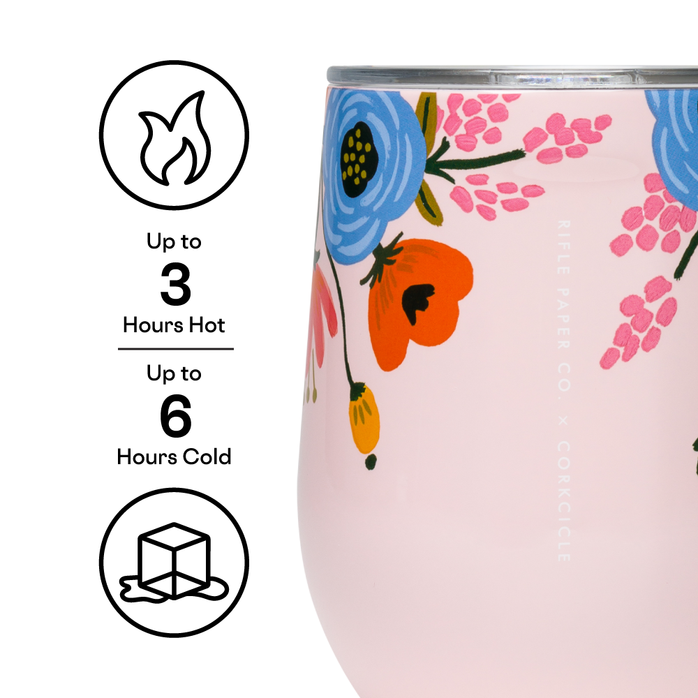 Rifle Paper Stemless - 12oz - Blush Lively Floral