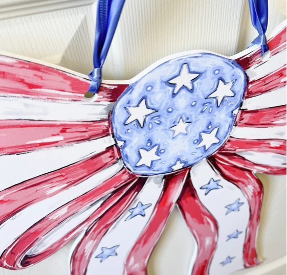 Patriotic Bow Door Hanger