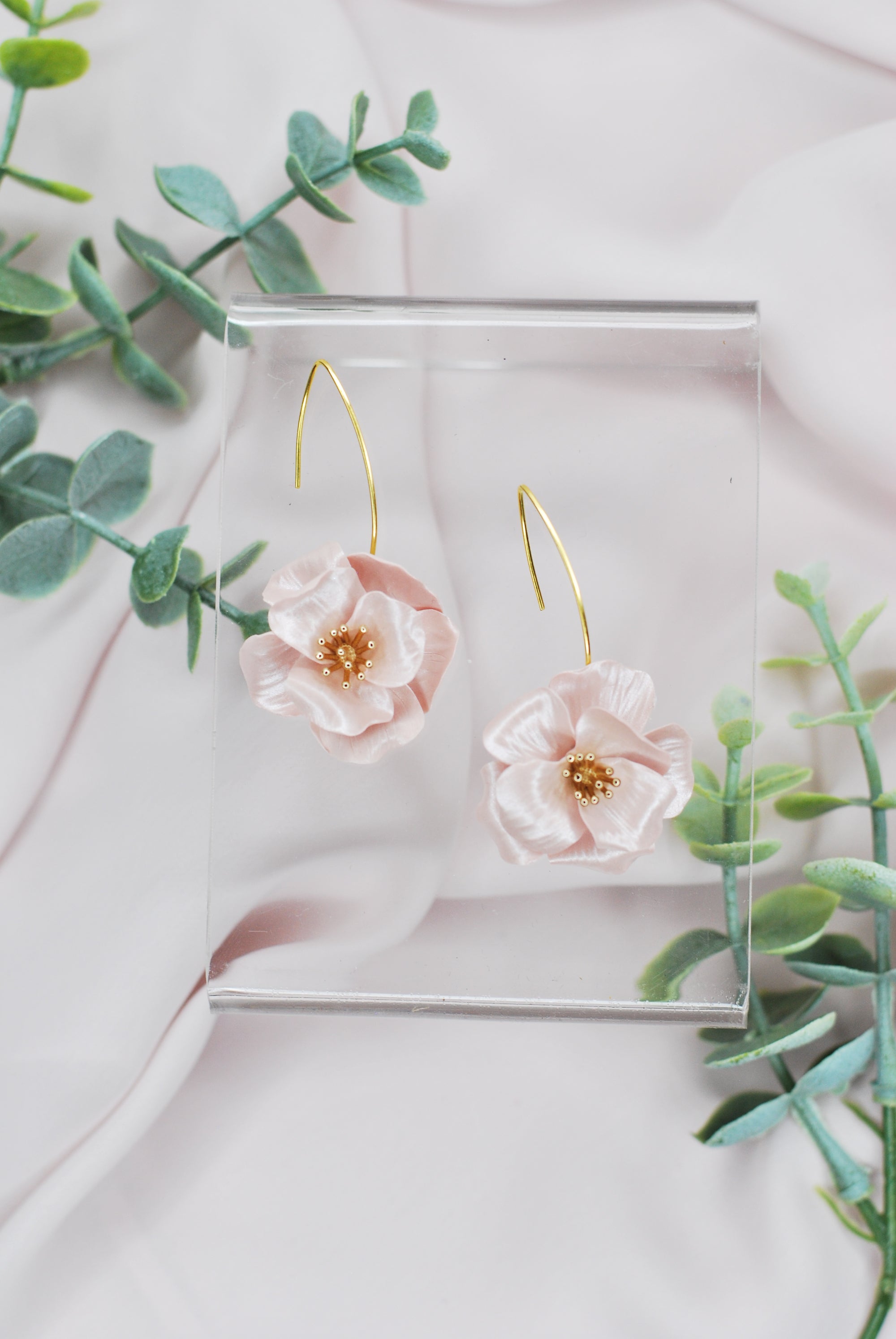 Pearl Pink Mini Peony Earrings