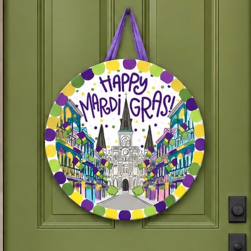 NOLA Mardi Gras Door Hanger