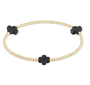 Cross Gold Bead 2mm Bracelet