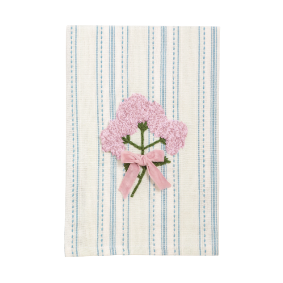 White Flower Embroidery Towel