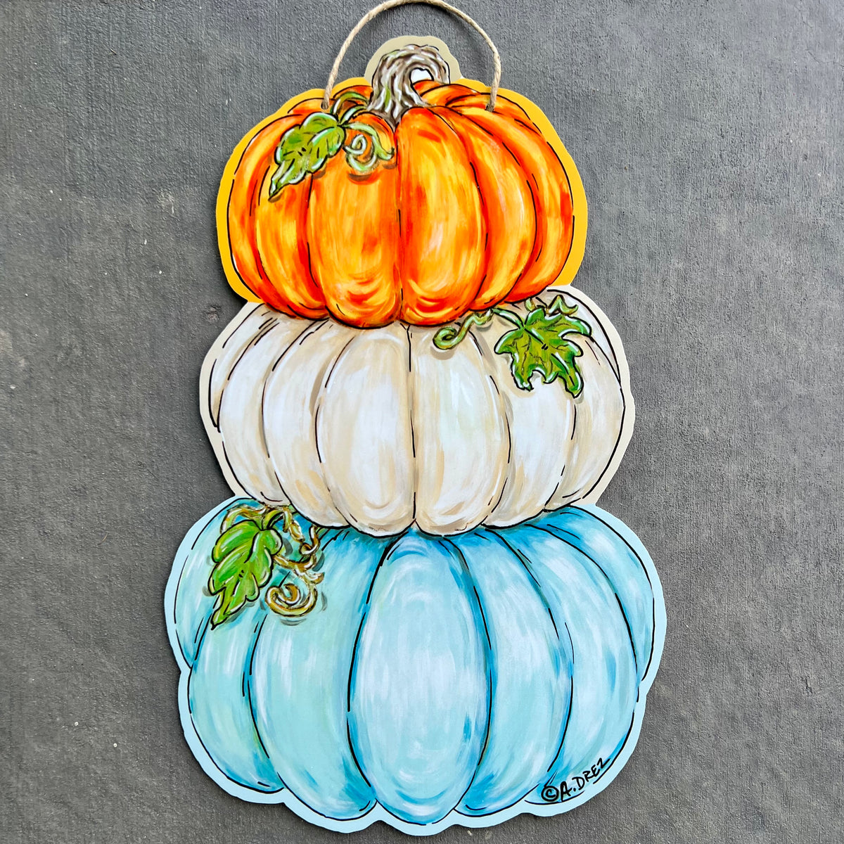 Triple Pumpkin Door Hanger