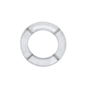 Clear glass ring on a white background