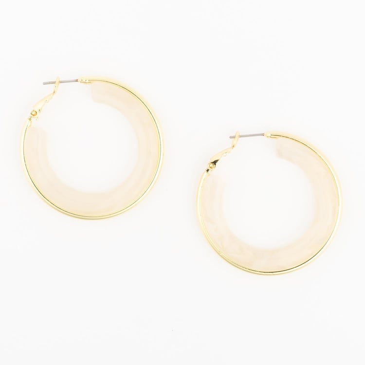 Cream resin hoop earrings