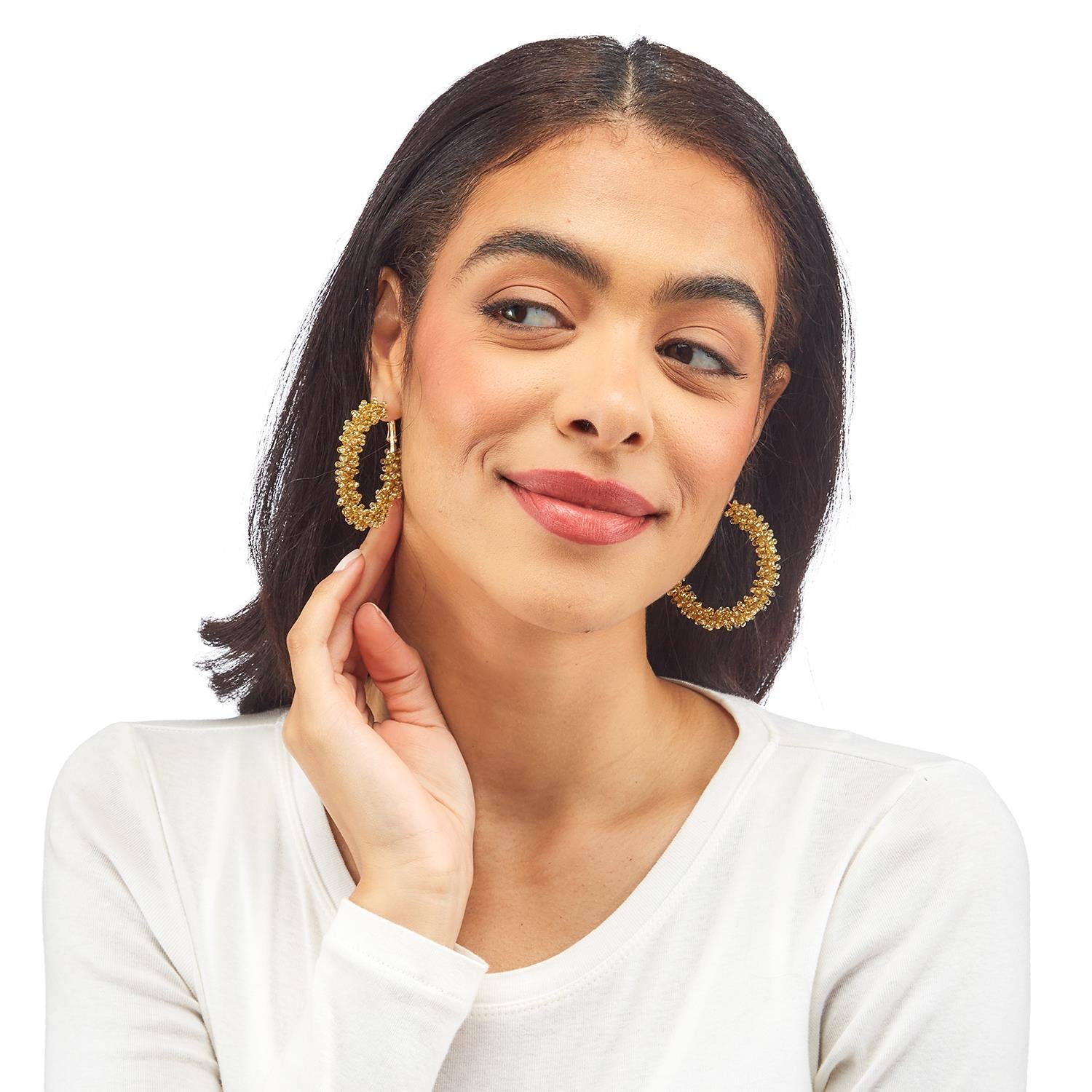 Beaded Hoop Earring
