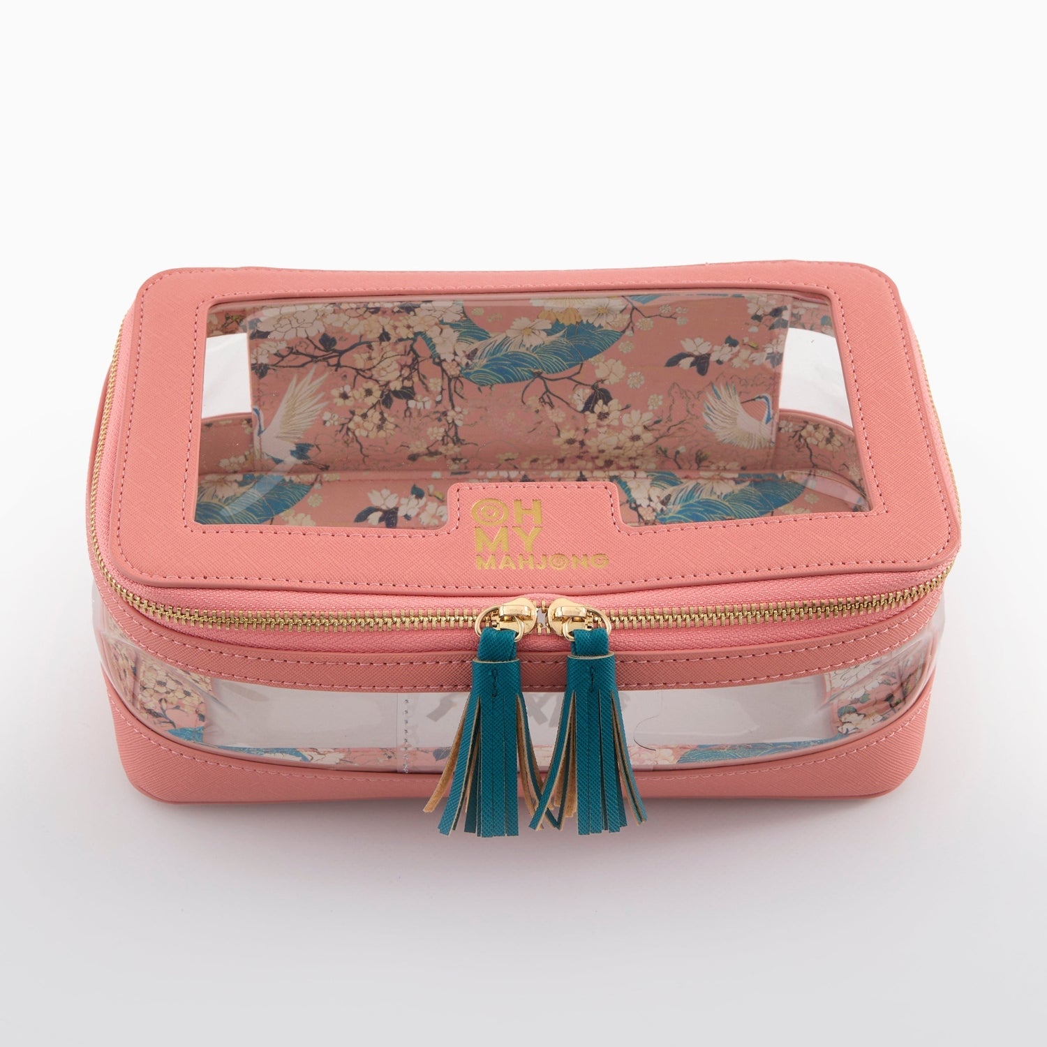 Coral Mahjong Tile Storage Bag