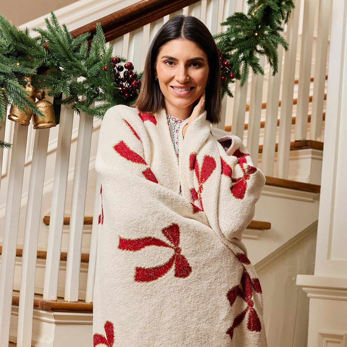 Red Bows Throw Blanket