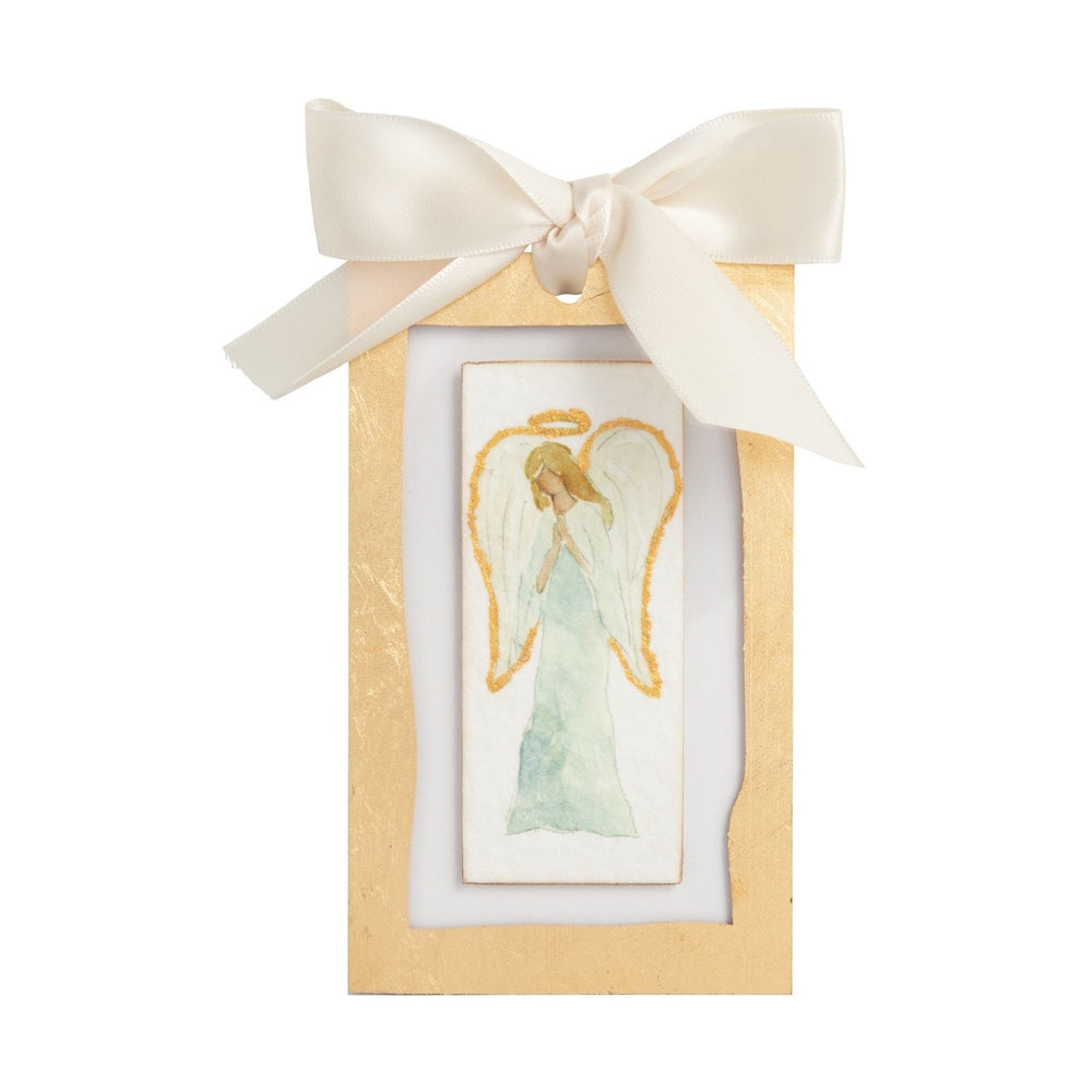 Front Facing Angel Gold Painted Acrylic Ornament