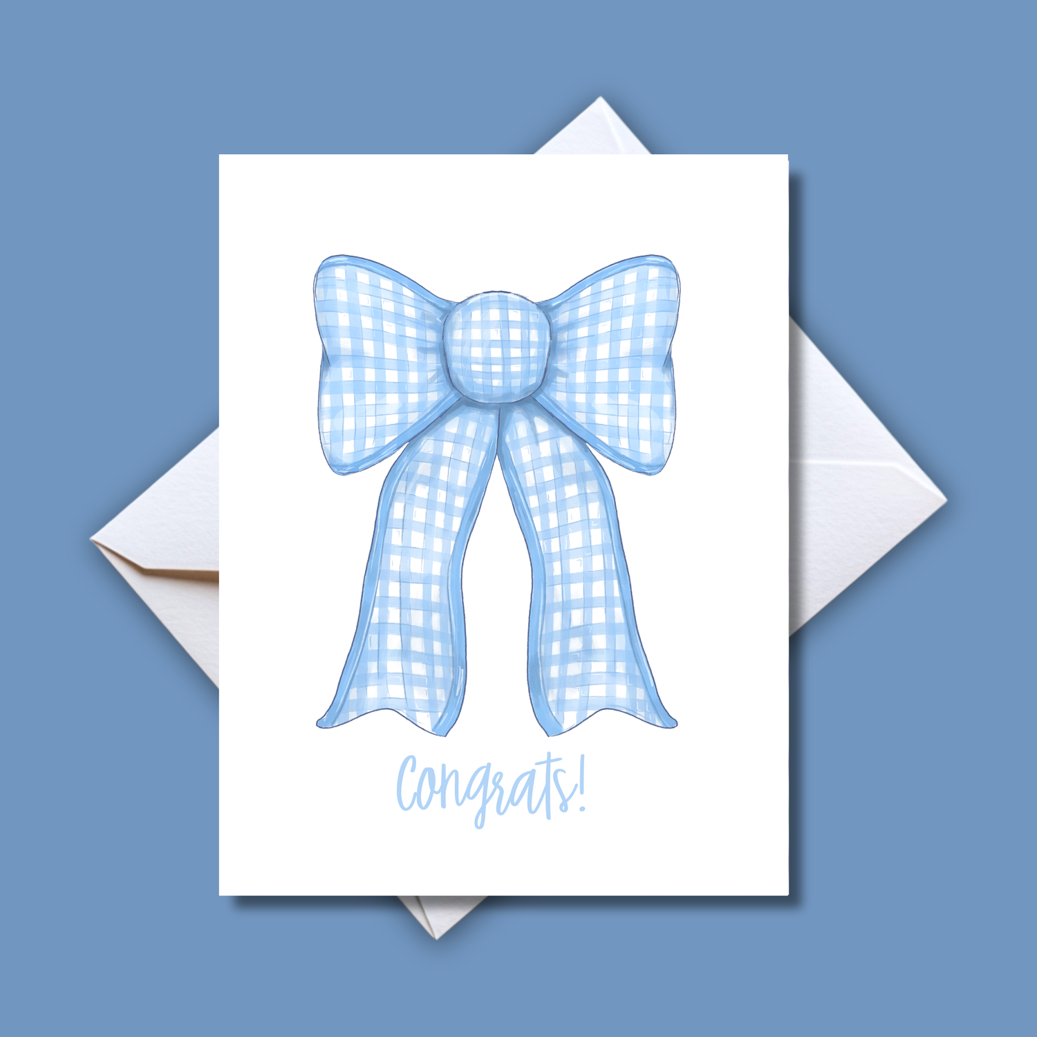 Blue Bow Greeting Card