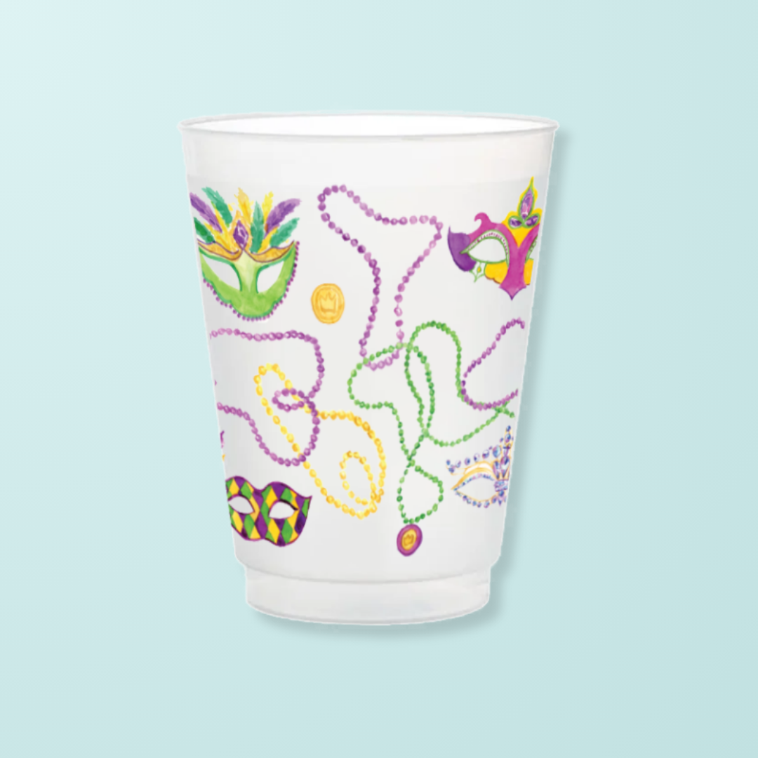 Frosted Cup -Mardi Gras Beads