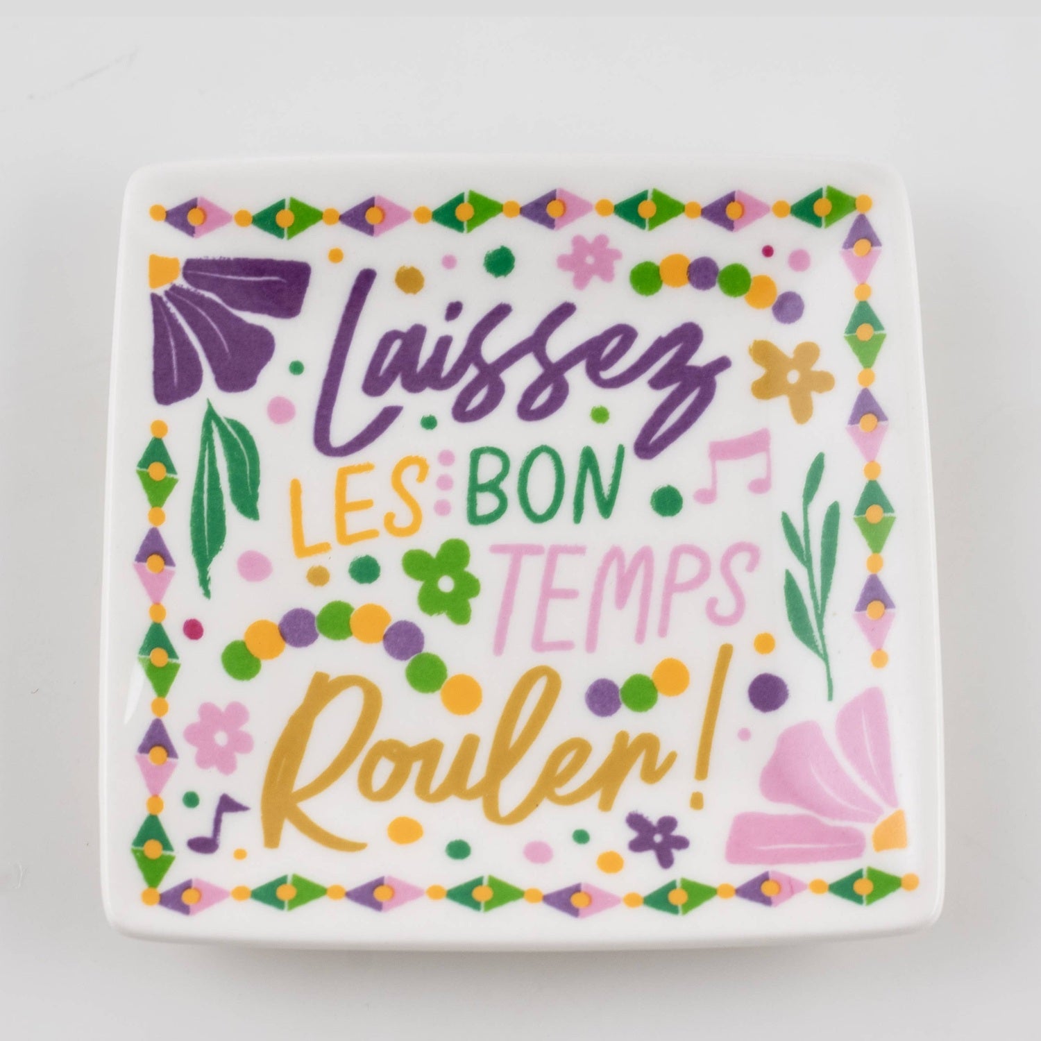 Mardi Gras Flowers Dish