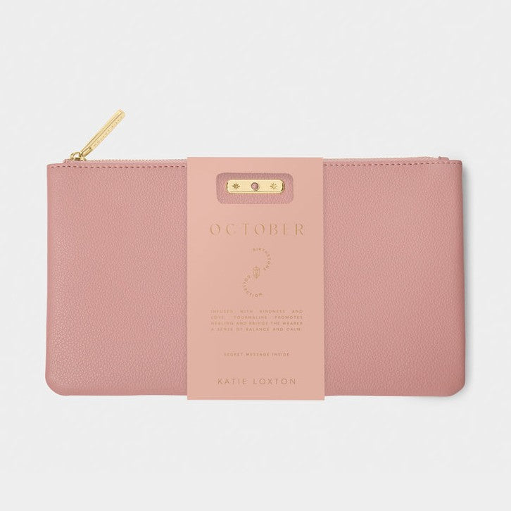 Birthstone Pouch - Oct - Dusty Rose
